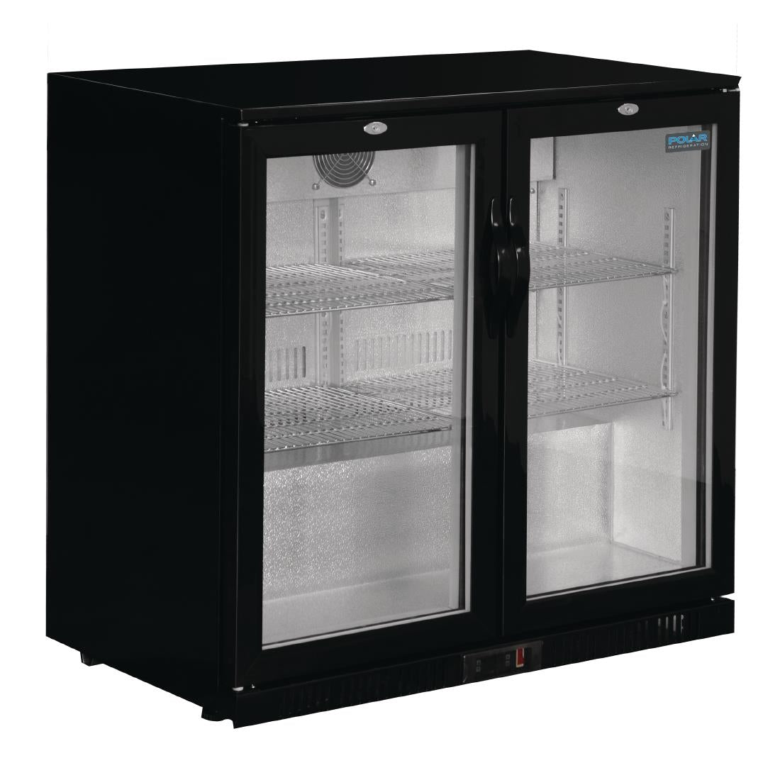 Polar G-Series Back Bar Cooler with Hinged Doors Black 208Ltr