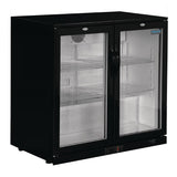 Polar G-Series Back Bar Cooler with Hinged Doors Black 208Ltr