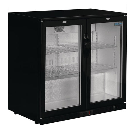 Polar G-Series Back Bar Cooler with Hinged Doors Black 208Ltr