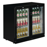 Polar G-Series Back Bar Cooler with Hinged Doors Black 208Ltr