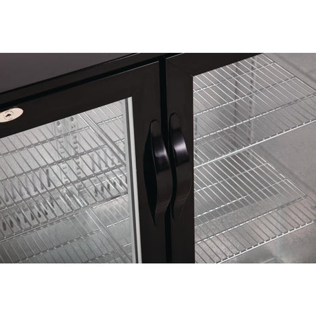 Polar G-Series Back Bar Cooler with Hinged Doors Black 208Ltr