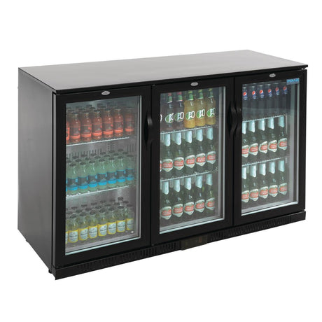 Polar G-Series Back Bar Cooler with Hinged Doors Black 330Ltr