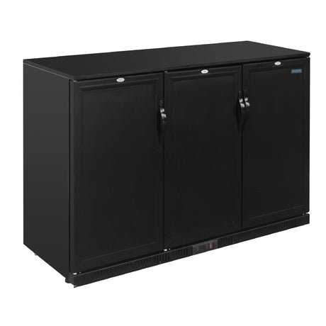 Polar G-Series 900mm Triple Solid Door Back Bar Cooler Black 330Ltr