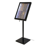 Securit LED Menu Display Case Black