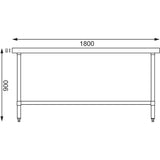 Vogue Stainless Steel Centre Table 1800mm