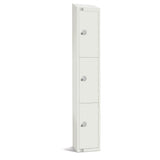 Elite Three Door Manual Combination Locker Locker White with Sloping Top