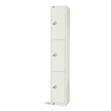 Elite Three Door Coin Return Locker White