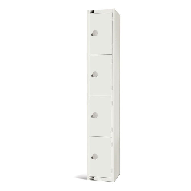 Elite Four Door Coin Return Locker White
