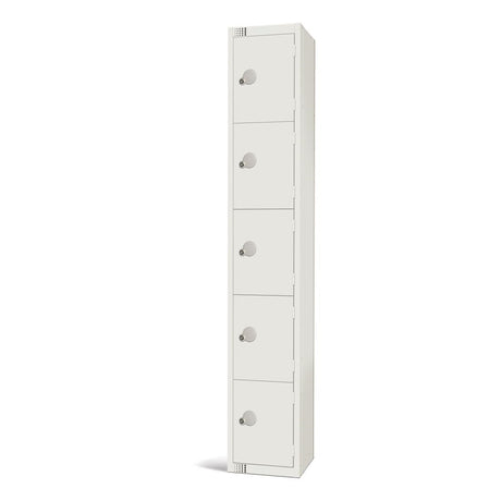 Elite Five Door Coin Return Locker White