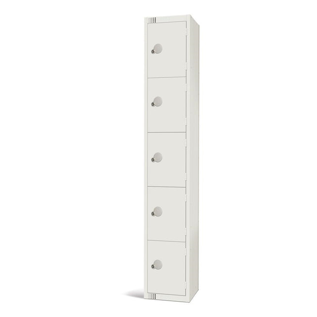 Elite Five Door Coin Return Locker White