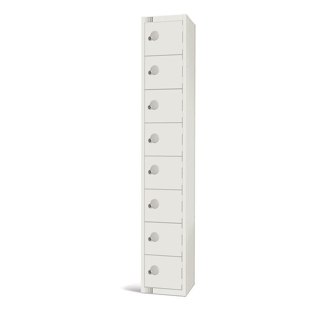 Elite Eight Door Camlock Locker White