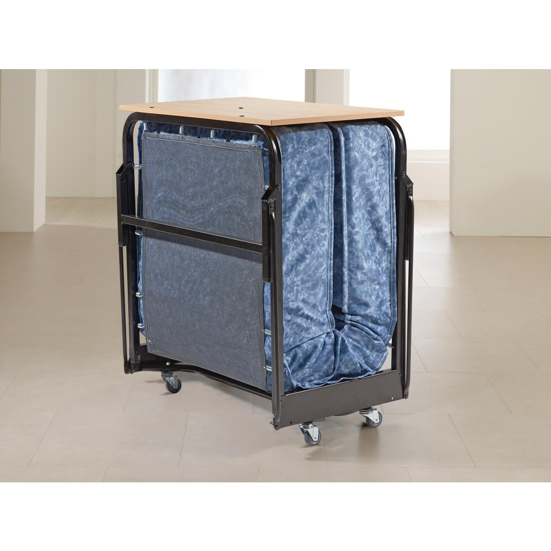 Jay-Be Contract Folding Bed with Water Resistant Mattress Single in Black Colour