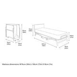 Jay-Be Contract Folding Bed with Water Resistant Mattress Single in Black Colour