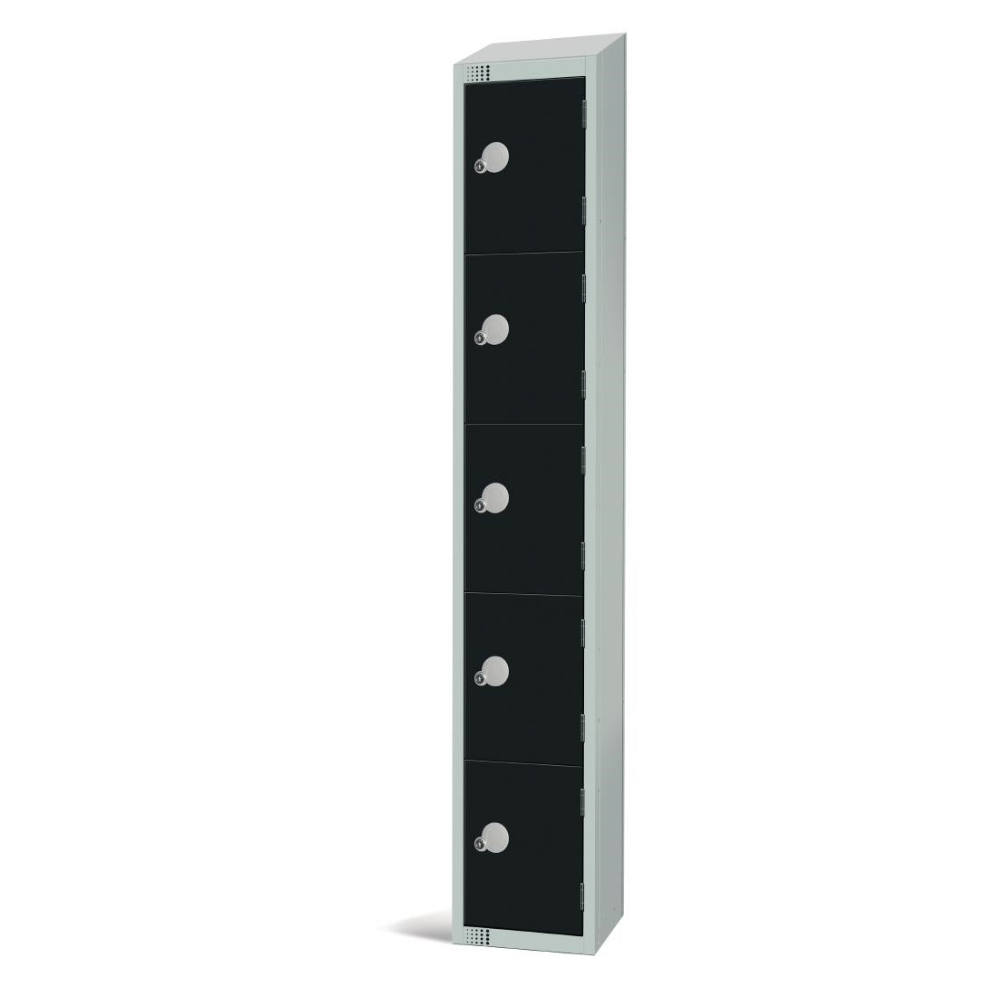 Elite Five Door Manual Combination Locker Locker Black with sloping top