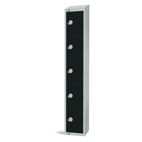 Elite Five Door Manual Combination Locker Locker Black with sloping top