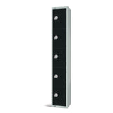 Elite Five Door Coin Return Locker Black