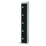 Elite Five Door Electronic Combination Locker with sloping top Black