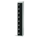 Elite Eight Door Coin Return Locker with Sloping Top Black