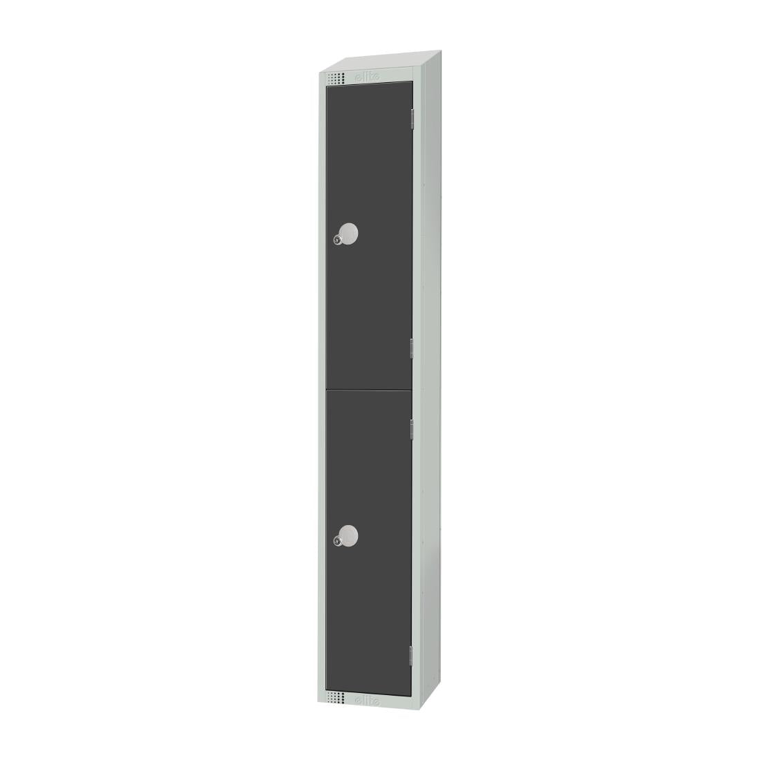 Elite Double Door Electronic Combination Locker with Sloping Top Graphite Grey