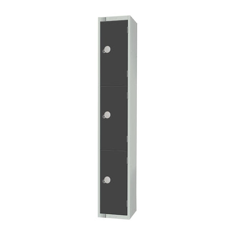 Elite Three Door Coin Return Locker Graphite Grey