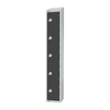 Elite Five Door Electronic Combination Locker with Sloping Top Graphite Grey