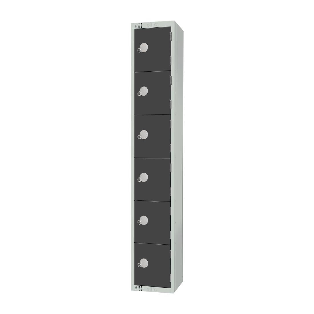 Elite Six Door Coin Return Locker Graphite Grey