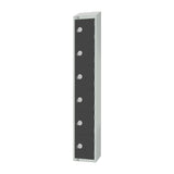 Elite Six Door Coin Return Locker with Sloping Top Graphite Grey