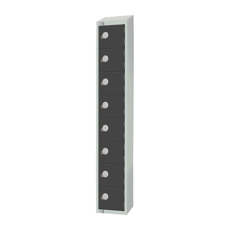 Elite Eight Door Padlock Locker with Sloping Top Graphite Grey