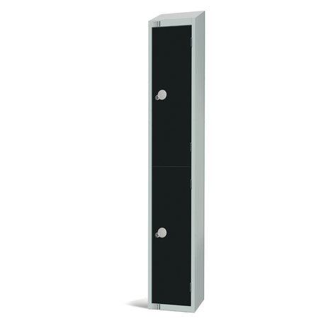 Elite Double Door Coin Return Locker with Sloping Top Graphite Black