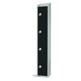 Elite Four Door Coin Return Locker with Sloping Top Black