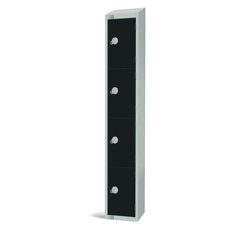 Elite Four Door Electronic Combination Locker with Sloping Top Black