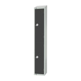Elite Double Door Coin Return Locker with Sloping Top Graphite Grey