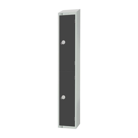Elite Double Door Electronic Combination Locker with Sloping Top Graphite Grey