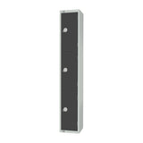 Elite Three Door Coin Return Locker Graphite Grey