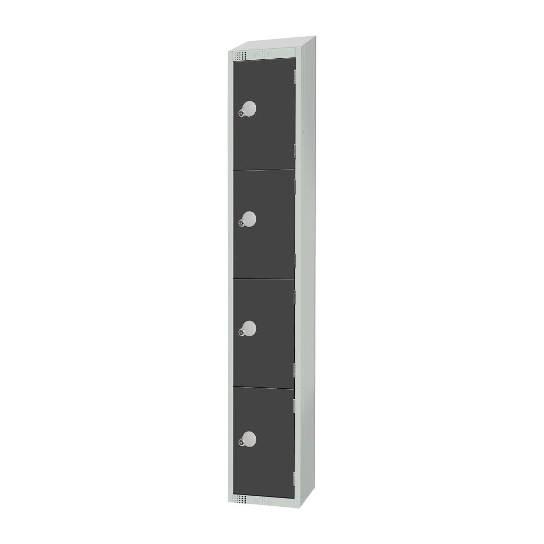Elite Four Door Coin Return Locker with Sloping Top Graphite Grey