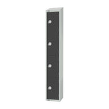 Elite Four Door Coin Return Locker with Sloping Top Graphite Grey