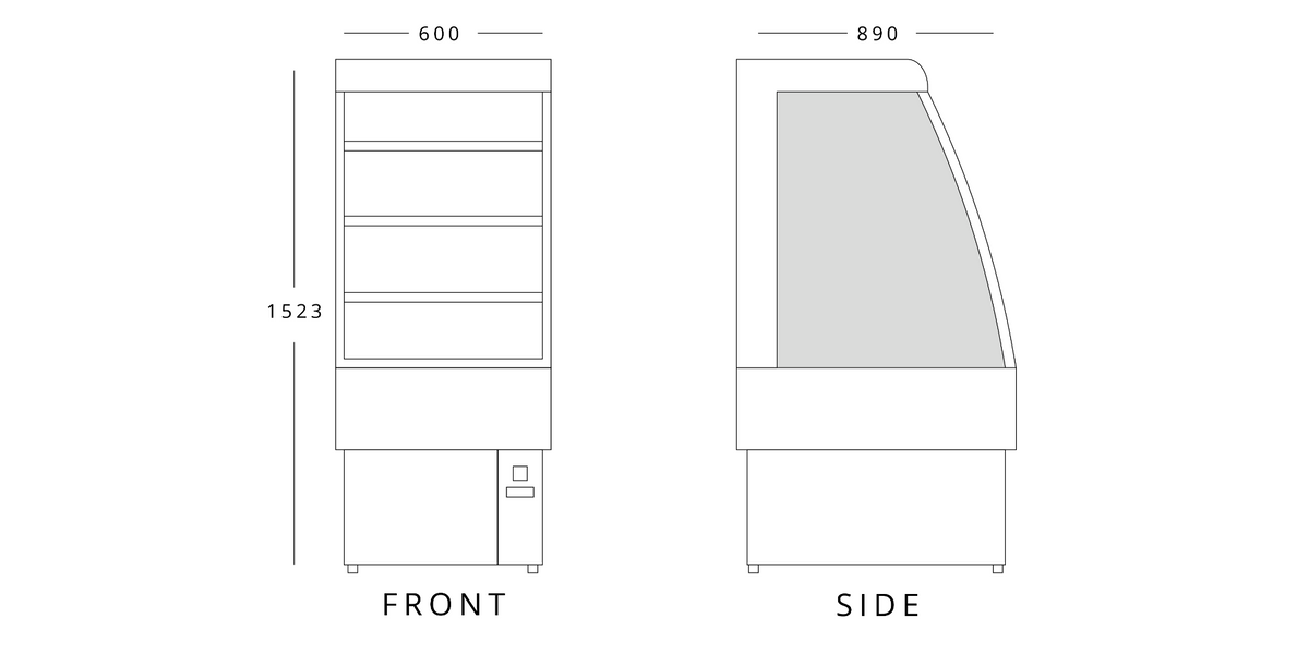 Graded 01039 Grab60 Grab 'N' Go Open Front Merchandiser 600mm Wide
