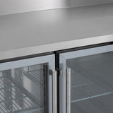 2 Glass Door Gn1/1 Counter With Upstand 282 L