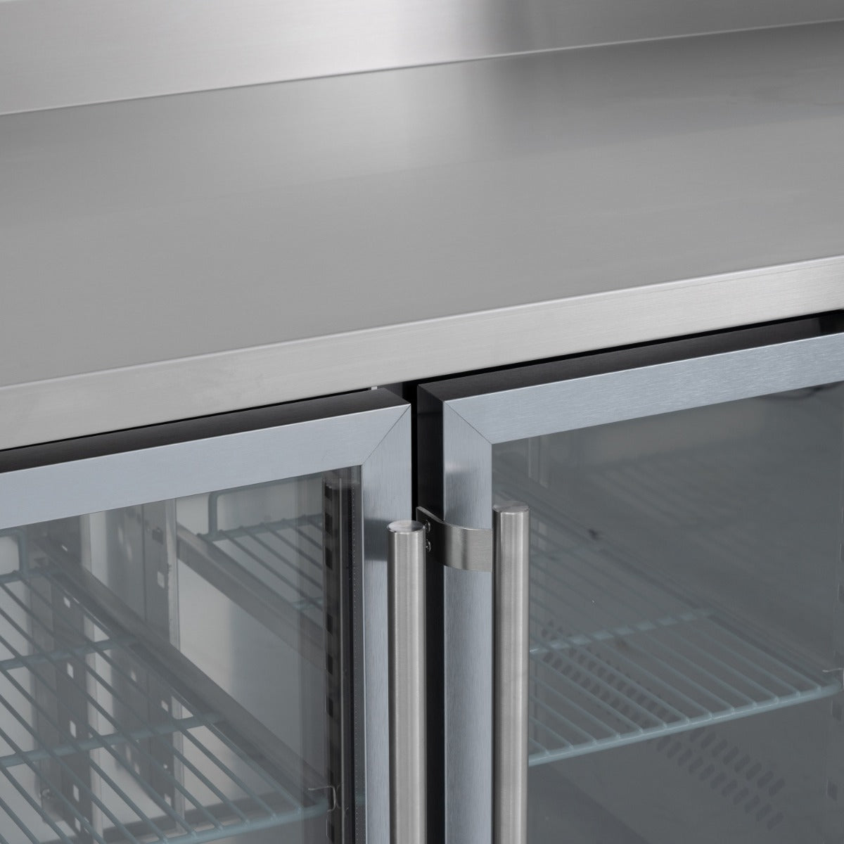 Graded 01023 Hbc2 Cr Double Hinged Glass Door Counter Refrigerator With Upstand