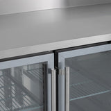 Graded 01044 Hbc2 Cr Double Hinged Glass Door Counter Refrigerator With Upstand