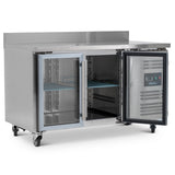 Graded 01025 Hbc2 Cr Double Hinged Glass Door Counter Refrigerator With Upstand