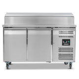 Double Door Refrigerated Prep Counter With Raised Collar