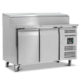 Double Door Refrigerated Prep Counter With Raised Collar