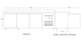 Triple Hinged Door Counter Freezer With Upstand