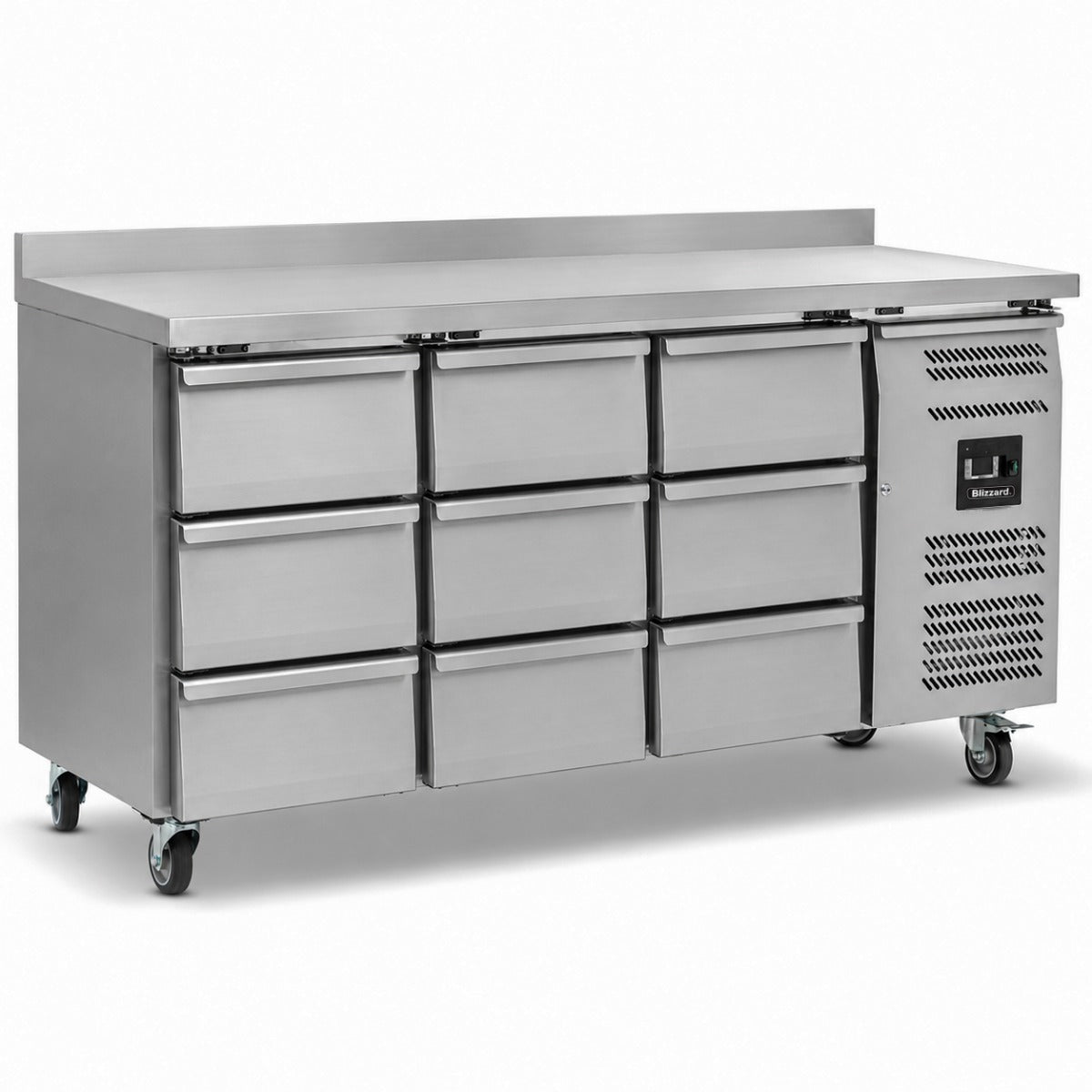 Nine Drawer Counter Refrigerator With Upstand