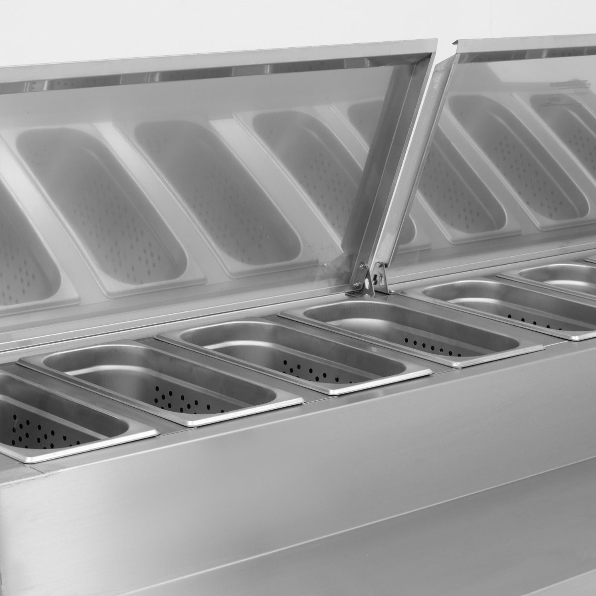 Double Door Refrigerated Prep Counter With Raised Collar