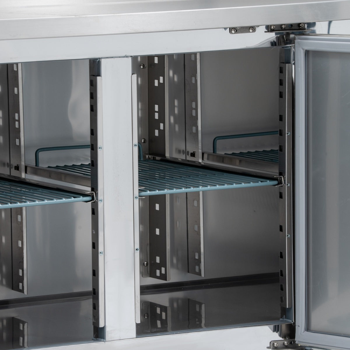 Double Door Refrigerated Prep Counter With Raised Collar