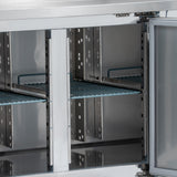 Graded Triple Door Prep Counter With Raised Collar
