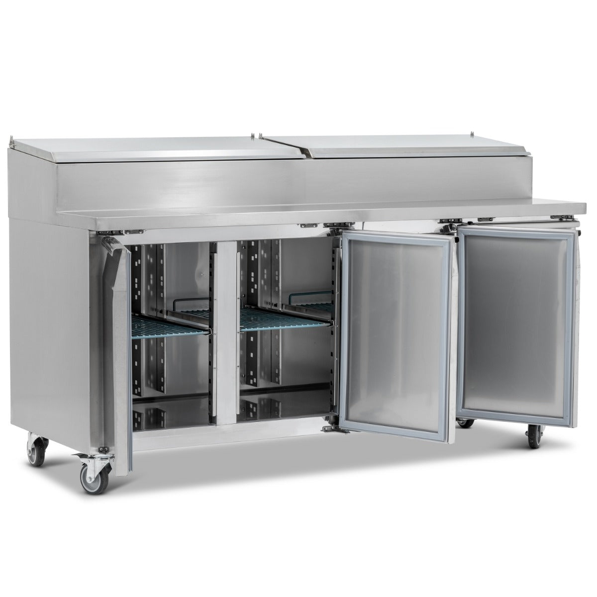 Graded Triple Door Prep Counter With Raised Collar