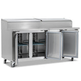 Graded Triple Door Prep Counter With Raised Collar